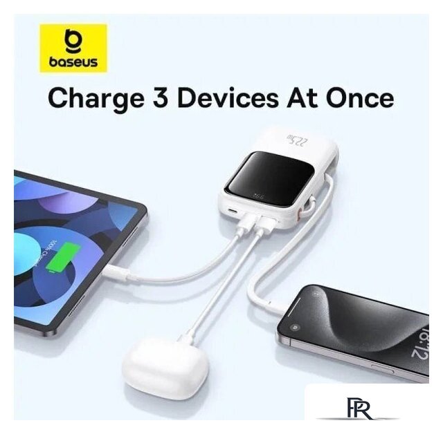 Внешний аккумулятор Baseus Qpow Pro+ Digital Display Fast Charge 22.5W 10000mAh (белый) - Изображение №6 — Интернет-магазин ПроЗаказ