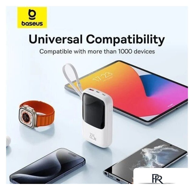 Внешний аккумулятор Baseus Qpow Pro+ Digital Display Fast Charge 22.5W 10000mAh (белый) - Изображение №7 — Интернет-магазин ПроЗаказ