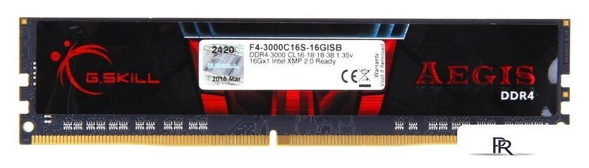 Оперативная память G.Skill Aegis 16GB DDR4 PC4-24000 F4-3000C16S-16GISB - Изображение №2 — Интернет-магазин ПроЗаказ