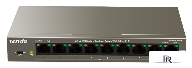 Неуправляемый коммутатор Tenda TEF1109P-8-63W - Изображение №1 — Интернет-магазин ПроЗаказ