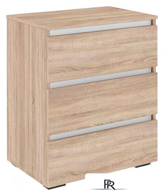 Комод Кортекс-мебель Бари 60 3ш (дуб сонома/дуб сонома/белый) - Изображение №1 — Интернет-магазин ПроЗаказ