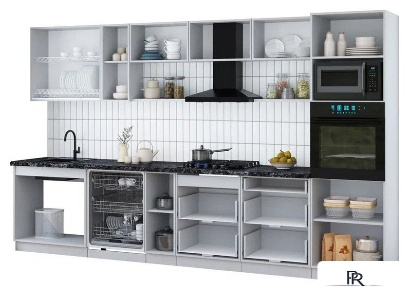 Готовая кухня Интерлиния Мила Gloss 3.5-ПМ1-2 (бордовый глянец/бордовый глянец/кастилло темный) - Изображение №4 — Интернет-магазин ПроЗаказ