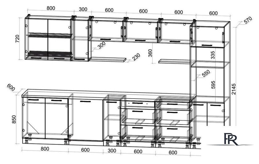 Готовая кухня Интерлиния Мила Gloss 3.5-ПМ1-2 (бордовый глянец/бордовый глянец/кастилло темный) - Изображение №6 — Интернет-магазин ПроЗаказ