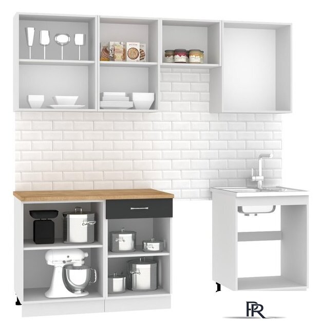 Готовая кухня Mio Tesoro Экстра-лайт 2.2 (антрацит/дуб бунратти) - Изображение №2 — Интернет-магазин ПроЗаказ