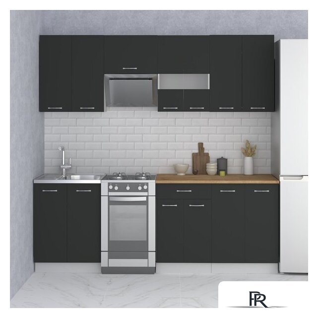 Готовая кухня Mio Tesoro Экстра-лайт 2.2 (антрацит/дуб бунратти) - Изображение №6 — Интернет-магазин ПроЗаказ