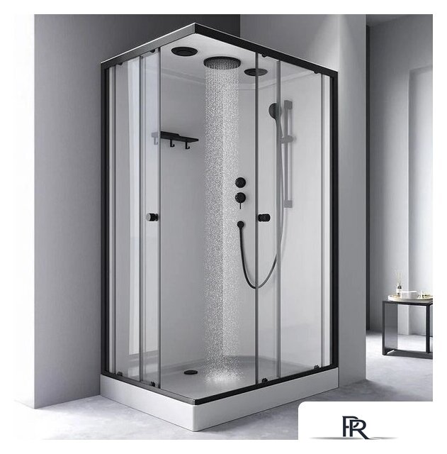 Душевая кабина AM.PM X-Joy 120x80 W94C-403-12080BT (черный матовый/прозрачное стекло) - Изображение №5 — Интернет-магазин ПроЗаказ