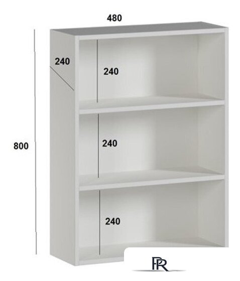  Genesis Мебель Шкаф 480 с двумя дверцами (белый) - Изображение №3 — Интернет-магазин ПроЗаказ