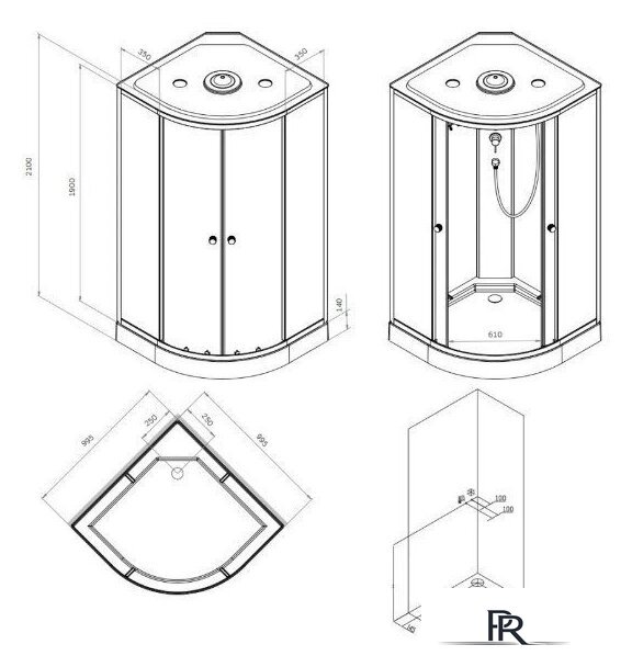 Душевая кабина AM.PM X-Joy 100x100 W94C-401-100MT - Изображение №8 — Интернет-магазин ПроЗаказ