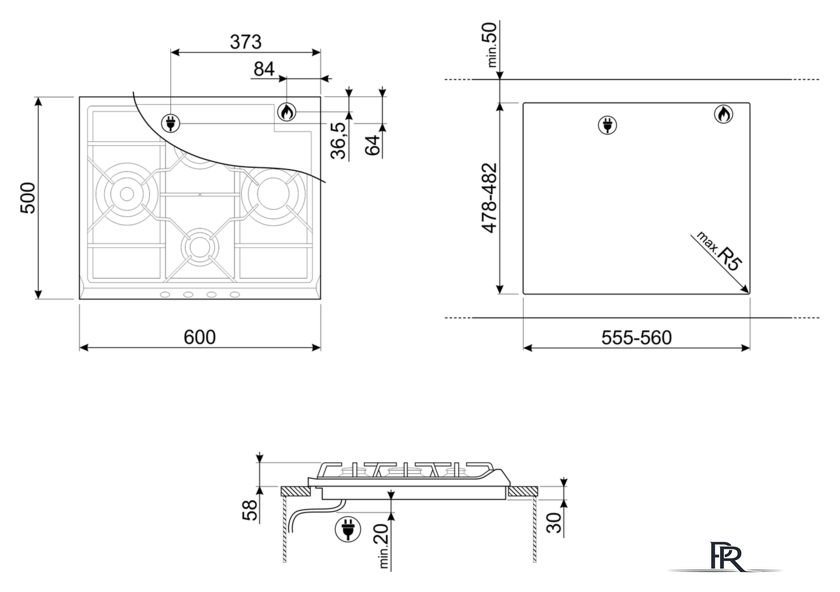 Варочная панель Smeg SR264XGH2 - Изображение №2 — Интернет-магазин ПроЗаказ