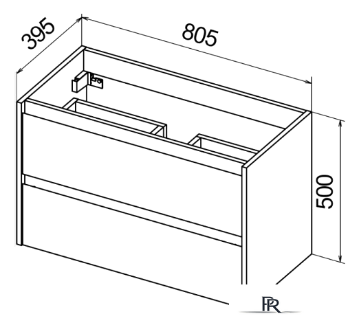  BelBagno Тумба под умывальник Kraft 39-800/390-2C-SO-RNN (rovere nebras.) - Изображение №3 — Интернет-магазин ПроЗаказ
