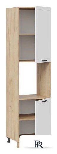 Шкаф напольный Трия Лорас 1ПВ6 с двумя дверями (дуб крафт золотой/холст белый) - Изображение №2 — Интернет-магазин ПроЗаказ