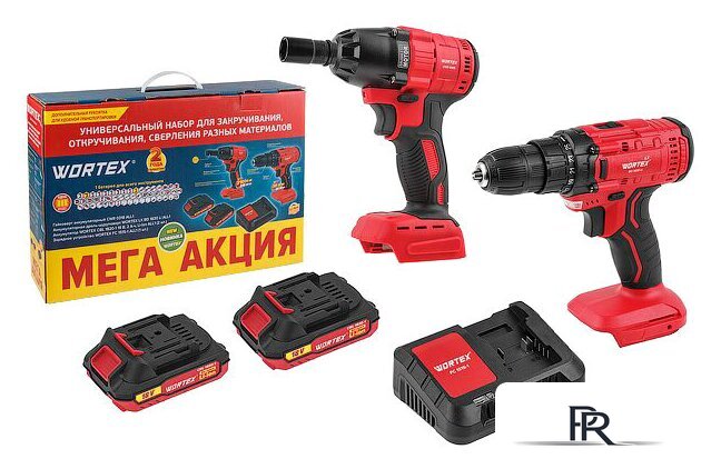  Wortex 1329368 (гайковерт, шуруповерт, 2 АКБ) - Изображение №1 — Интернет-магазин ПроЗаказ