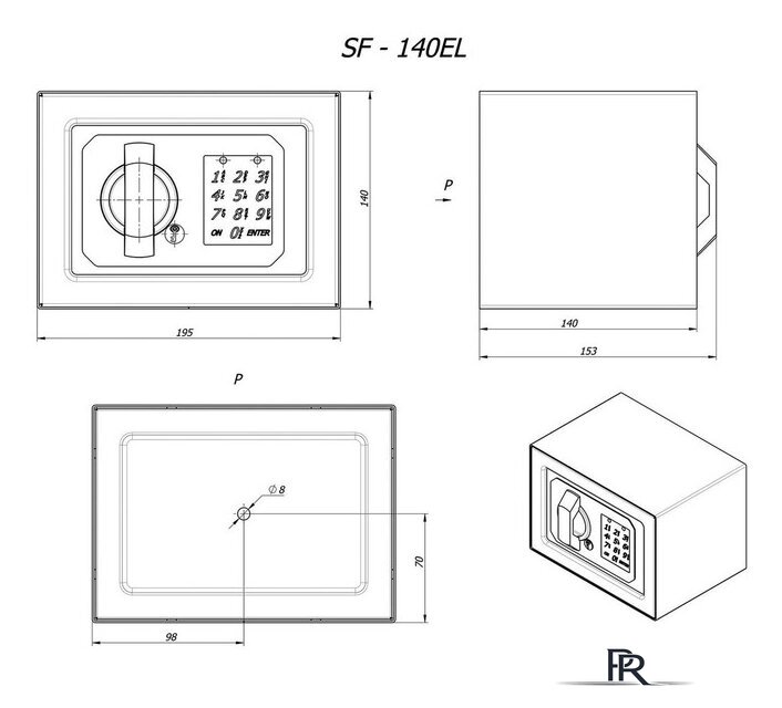 Мебельный сейф Brabix SF-140EL - Изображение №9 — Интернет-магазин ПроЗаказ