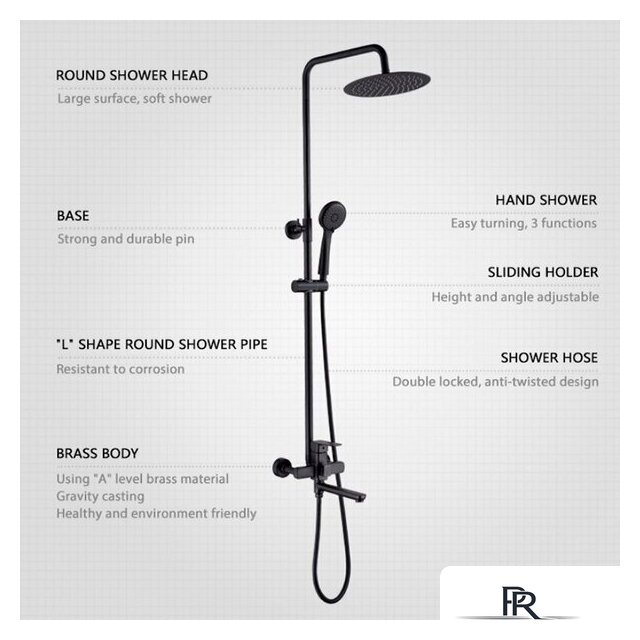 Душевая система  Ledeme L2480B - Изображение №5 — Интернет-магазин ПроЗаказ