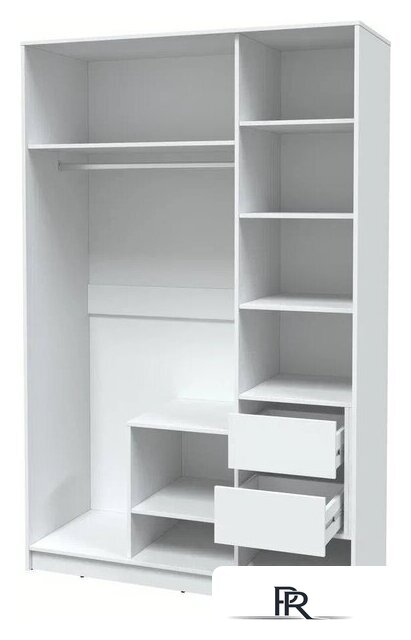 Шкаф распашной Интерлиния Концепт Тренд КТ-Ш3(з) (белый платинум/верде) - Изображение №2 — Интернет-магазин ПроЗаказ