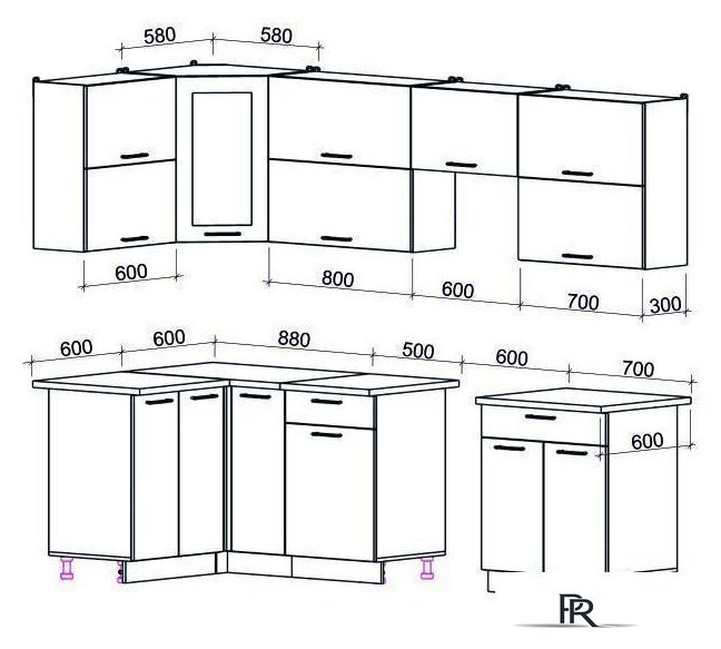 Готовая кухня Интерлиния Мила Gloss 60-12x27 (бордовый/черный глянец) - Изображение №2 — Интернет-магазин ПроЗаказ