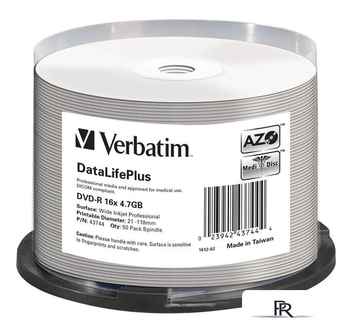 DVD-R диск Verbatim 4.7GB 16x 43744 (50 шт.) - Изображение №1 — Интернет-магазин ПроЗаказ