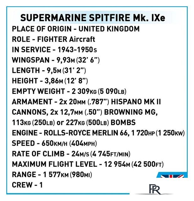 Конструктор Cobi Historical Collection WWII Supermarine Spitfire Mk.IXe - Изображение №10 — Интернет-магазин ПроЗаказ
