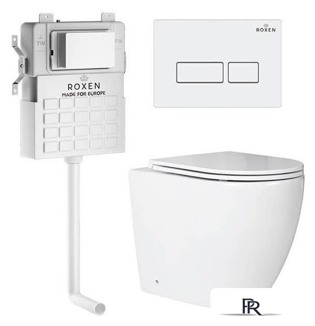 Унитаз приставной Roxen Antares в комплекте с инсталляцией Attach 5 в 1 967013 (кнопка: белый глянцевый) - Изображение №1 — Интернет-магазин ПроЗаказ