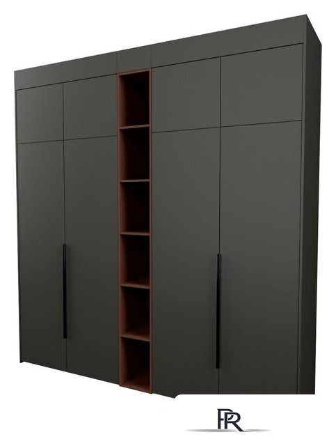 Шкаф распашной Рэйгрупп Рэй S245-В10-1-WKL В10-1 (дуб веллингтон/кобальт/античная латунь) - Изображение №1 — Интернет-магазин ПроЗаказ