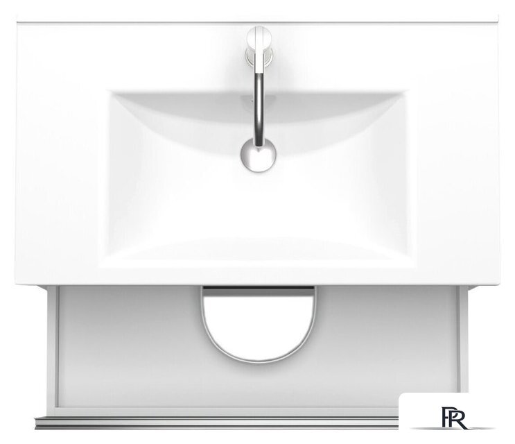  ЗОВ Тумба под умывальник Парма 80 P80LA0MWMC1A (аттик/белый матовый/алюминий) - Изображение №2 — Интернет-магазин ПроЗаказ