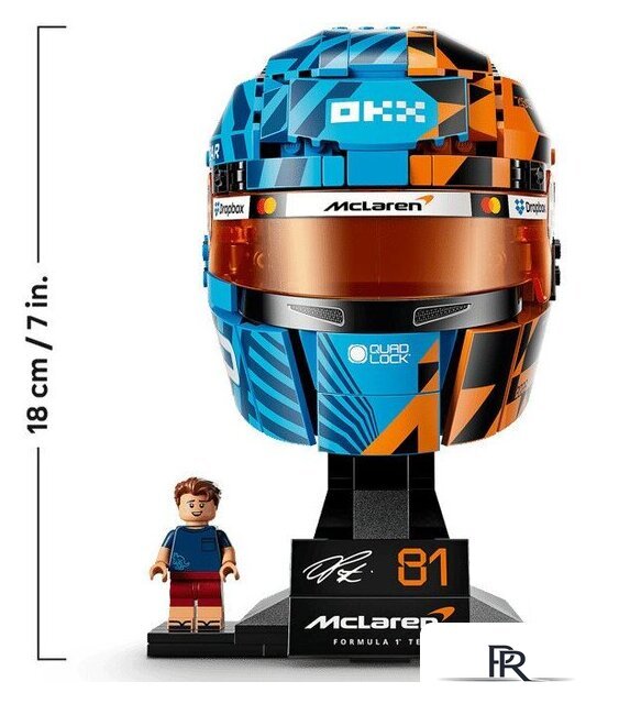 Конструктор LEGO Editions 43017 Шлем McLaren Mastercard F1 Team Oscar Piastri Helmet - Изображение №6 — Интернет-магазин ПроЗаказ