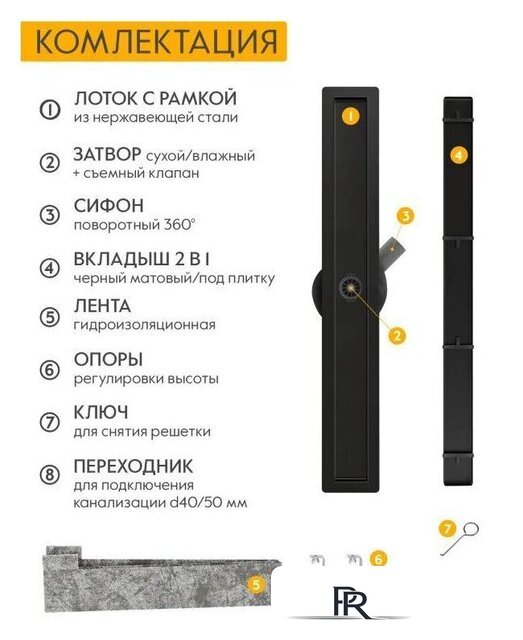 Трап/канал Axus Universal 600 Black - Изображение №8 — Интернет-магазин ПроЗаказ