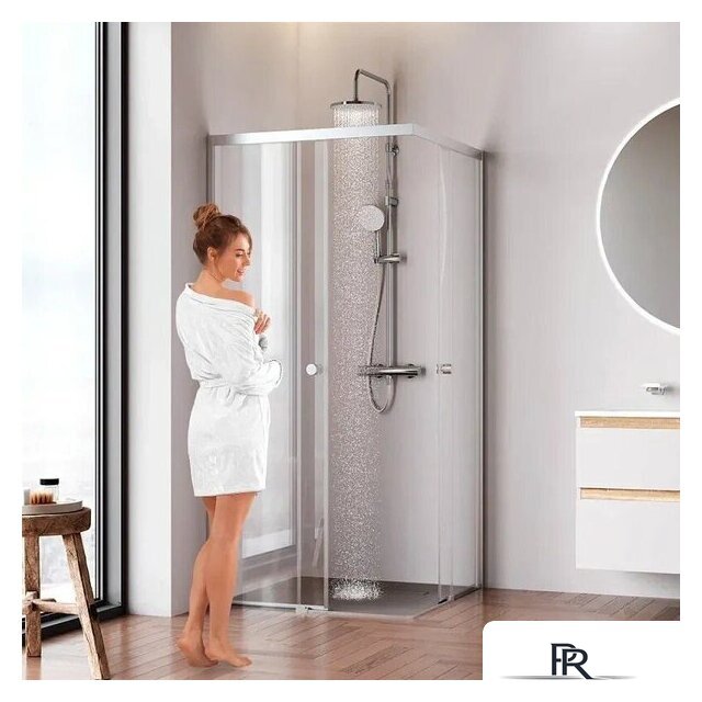 Душевой уголок AM.PM X-joy 90x90 W94G-403-9090-MT1K (серебристый/прозрачное стекло) - Изображение №3 — Интернет-магазин ПроЗаказ