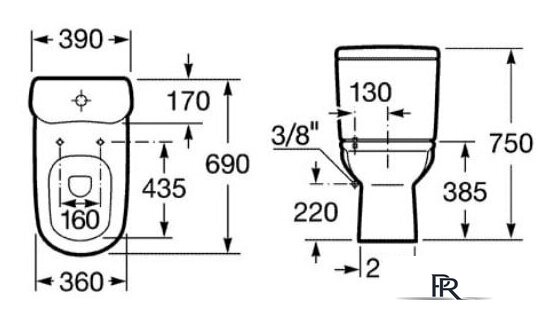 Бачок для унитаза Roca Giralda 341469000 - Изображение №2 — Интернет-магазин ПроЗаказ