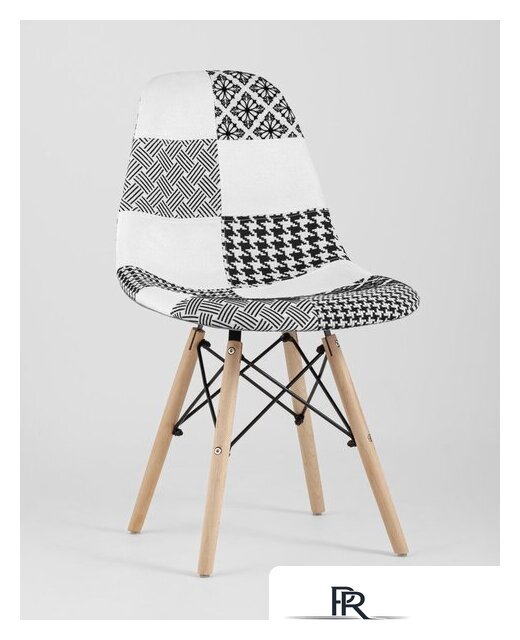 Стул Stool Group Eames DSW (пэчворк черный/белый) - Изображение №2 — Интернет-магазин ПроЗаказ