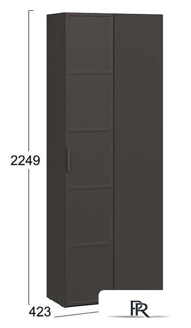 Шкаф распашной Трия Стелла угловой исп.2 (серый вулкан/фон серый) - Изображение №4 — Интернет-магазин ПроЗаказ