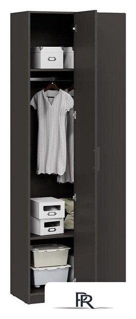 Шкаф распашной Трия Стелла угловой исп.2 (серый вулкан/фон серый) - Изображение №3 — Интернет-магазин ПроЗаказ