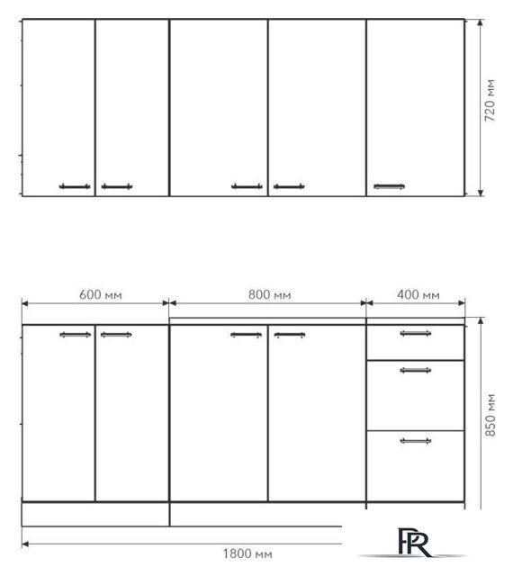 Готовая кухня Агута Альфа 1.8 (дуб пепельный/скандинавское дерево/опал светлый) - Изображение №2 — Интернет-магазин ПроЗаказ