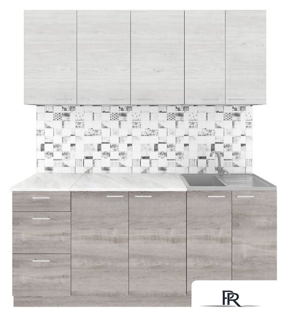 Готовая кухня Агута Альфа 1.8 (дуб пепельный/скандинавское дерево/опал светлый) - Изображение №1 — Интернет-магазин ПроЗаказ