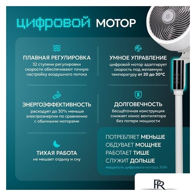 Вентилятор Evolution AirLeaf AL-307DC (белый) - Изображение №4 — Интернет-магазин ПроЗаказ