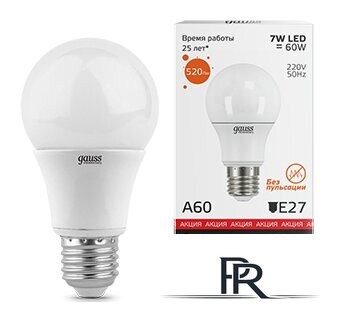 Светодиодная лампочка Gauss Elementary E27 7Вт [23217А] - Изображение №1 — Интернет-магазин ПроЗаказ