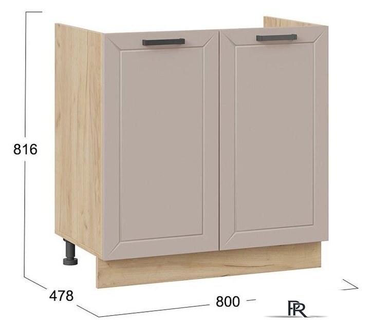 Шкаф напольный Трия Лорас 1Н8М (дуб крафт золотой/холст латте) - Изображение №3 — Интернет-магазин ПроЗаказ