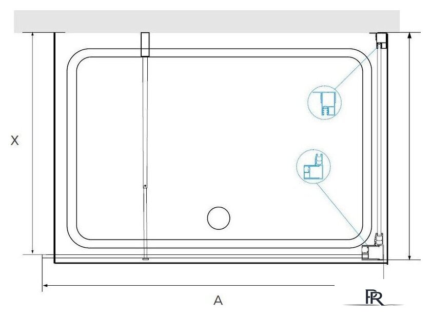 Душевой уголок RGW WA-05-1B (WA-02B+Z-060-2B) 351005128-14 120x80 (черный/прозрачное стекло) - Изображение №2 — Интернет-магазин ПроЗаказ