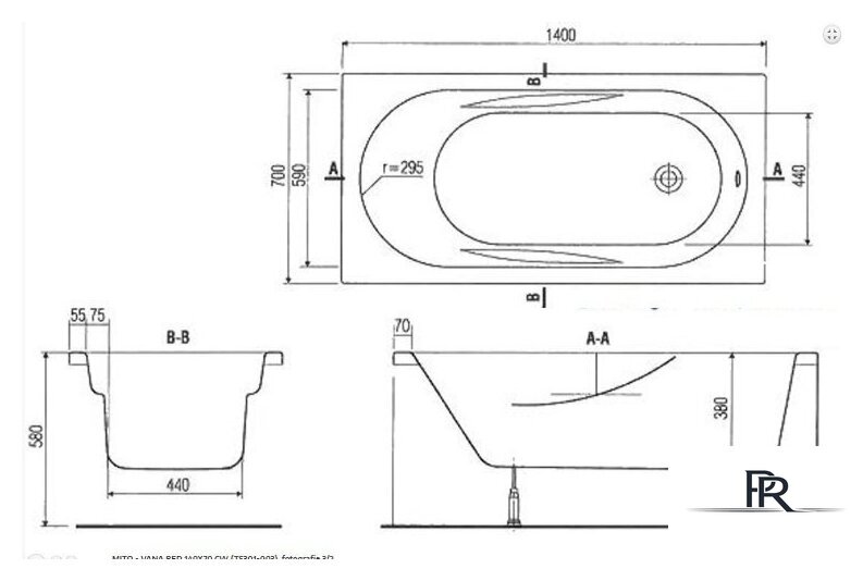Ванна Cersanit Mito Red 150x70 (с каркасом) - Изображение №2 — Интернет-магазин ПроЗаказ