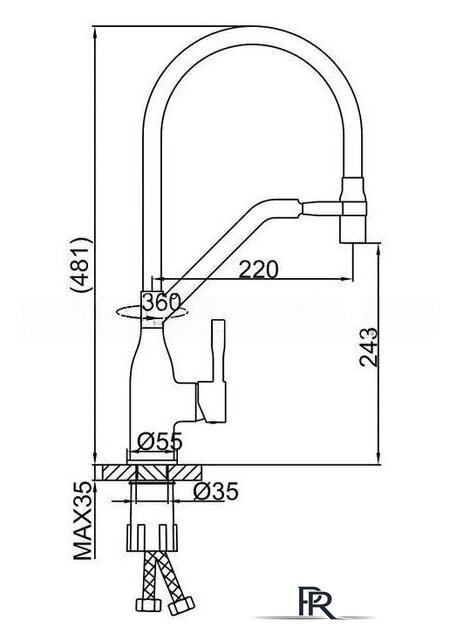 Смеситель FRAP F4497-6 - Изображение №3 — Интернет-магазин ПроЗаказ