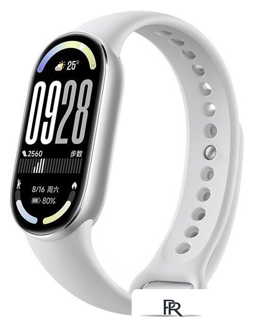 Фитнес-браслет Xiaomi Smart Band 10 (серебристый, с белым силиконовым ремешком, международная версия) - Изображение №1 — Интернет-магазин ПроЗаказ