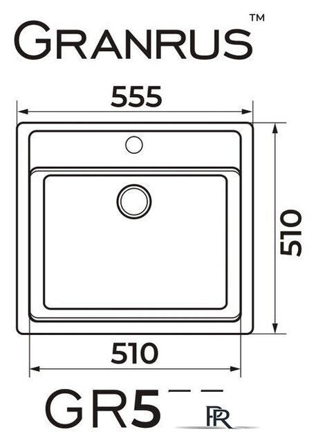 Кухонная мойка Granrus GR-555 (песочный) - Изображение №2 — Интернет-магазин ПроЗаказ