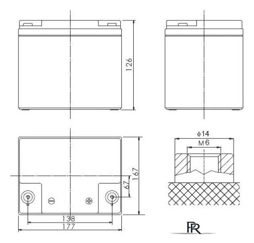 Аккумулятор для ИБП Powerman CA12240/UPS (12В/24 А·ч) - Изображение №3 — Интернет-магазин ПроЗаказ