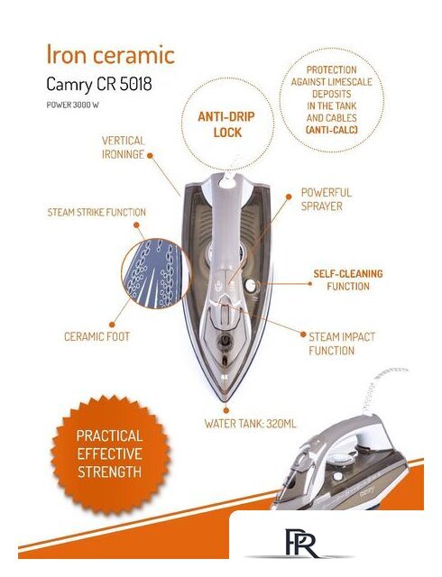 Утюг Camry CR 5018 - Изображение №6 — Интернет-магазин ПроЗаказ