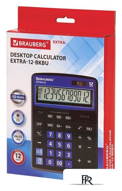 Бухгалтерский калькулятор BRAUBERG Extra 12-BKBU 250472 (черный/синий) - Изображение №11 — Интернет-магазин ПроЗаказ