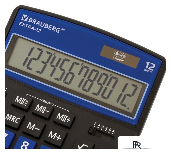Бухгалтерский калькулятор BRAUBERG Extra 12-BKBU 250472 (черный/синий) - Изображение №5 — Интернет-магазин ПроЗаказ