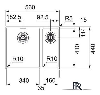 Кухонная мойка Franke Sirius SID 160-34-16 125.0331.037 (черный карбон) - Изображение №3 — Интернет-магазин ПроЗаказ