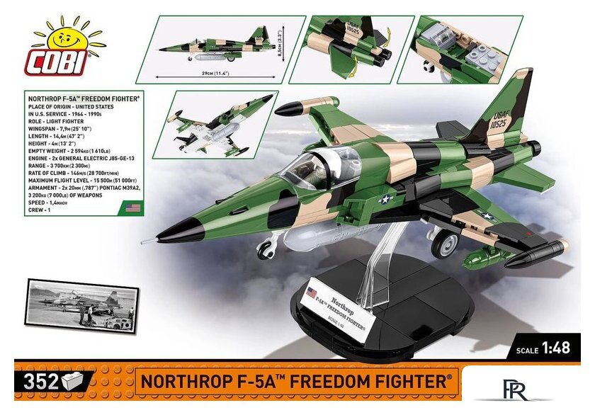 Конструктор Cobi Historical Collection Vietnam War Northrop F-5A Freedom Fighter - Изображение №4 — Интернет-магазин ПроЗаказ