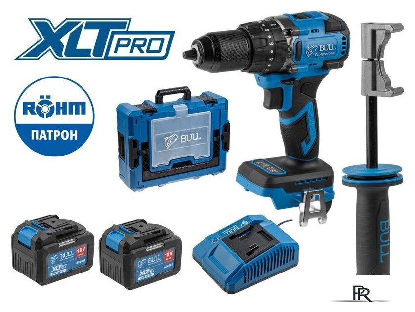 Ударная дрель-шуруповерт Bull SR 1806 R-series Xcase XLTpro 2329060 (с 2-мя АКБ, кейс) - Изображение №1 — Интернет-магазин ПроЗаказ