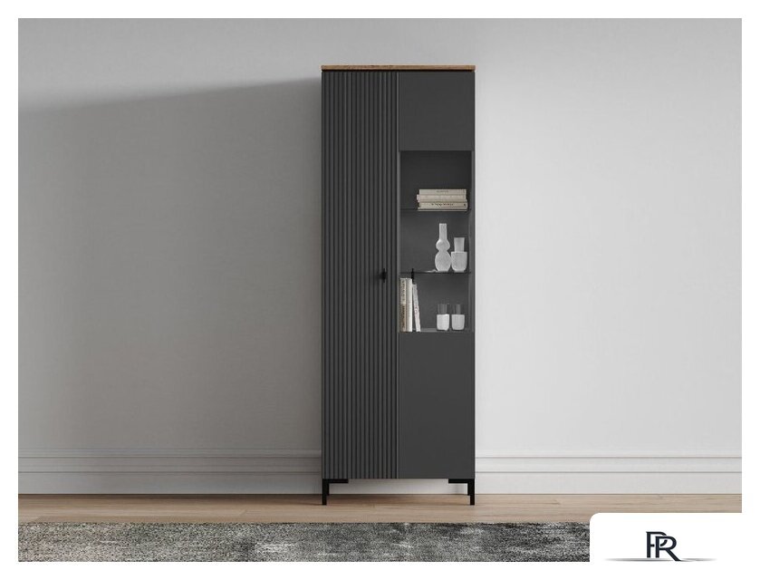 Шкаф-витрина Black Red White San Gimignano REG1D1W (антрацитовый/дуб нокс) - Изображение №3 — Интернет-магазин ПроЗаказ